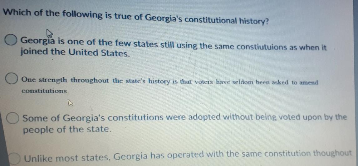 Solved Which of the following does the Constitution | Chegg.com