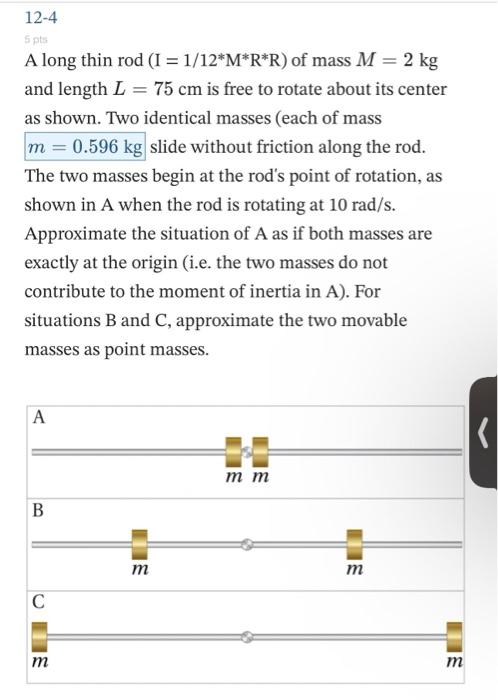 Solved A Long Thin Rod I 1 12∗mr∗r Of Mass M 2 Kg And