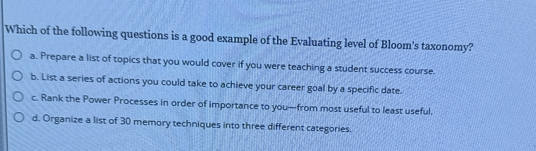 Solved by an EXPERT Which of the following questions is a good example ...