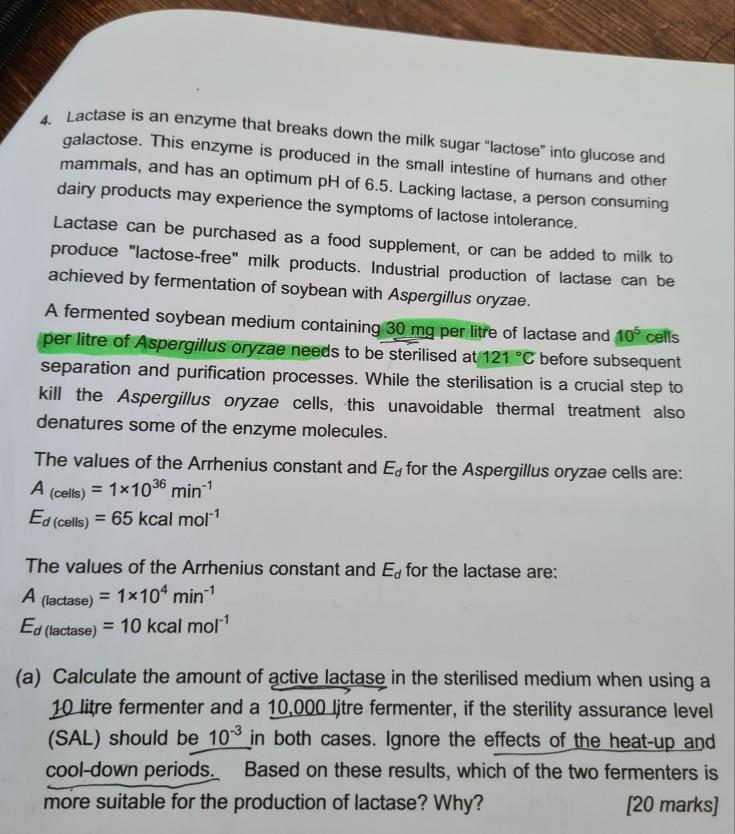4. Lactase is an enzyme that breaks down the milk