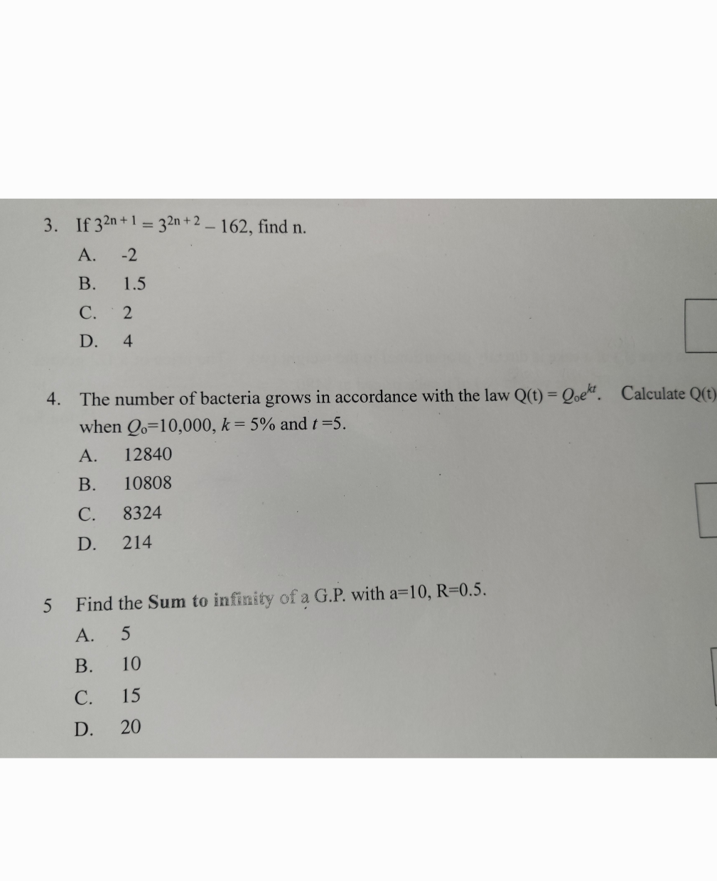 Solved 3. If 32n+1 = 32n+2 - 162, find | Chegg.com