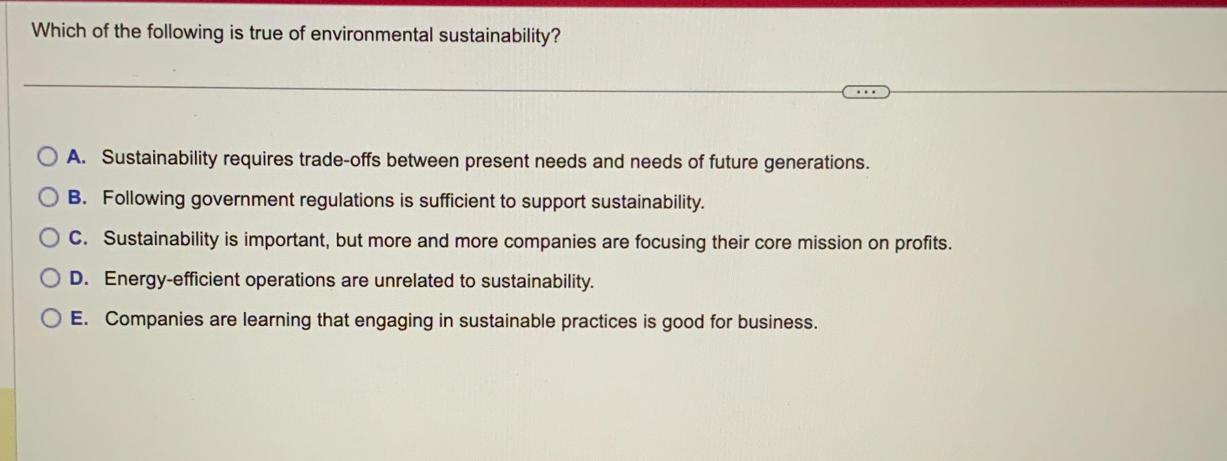 Solved Which of the following is true of environmental | Chegg.com
