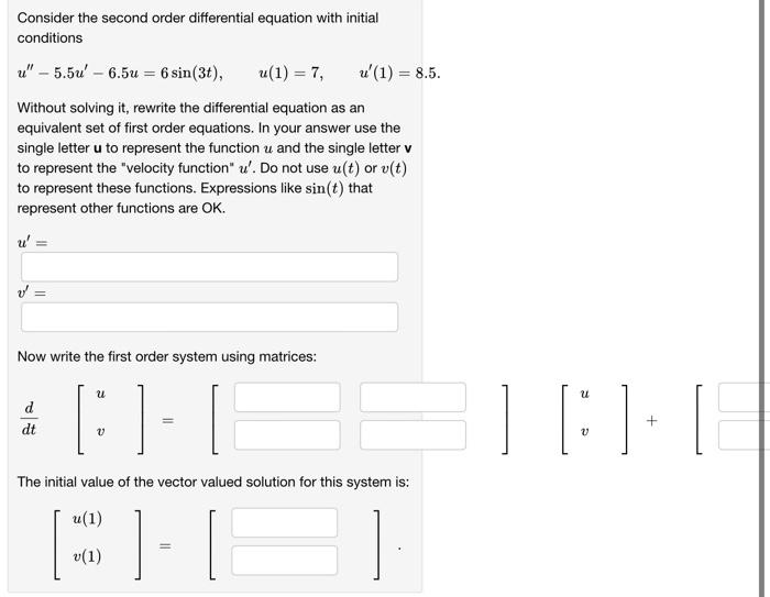 Solved Consider the second order differential equation with | Chegg.com
