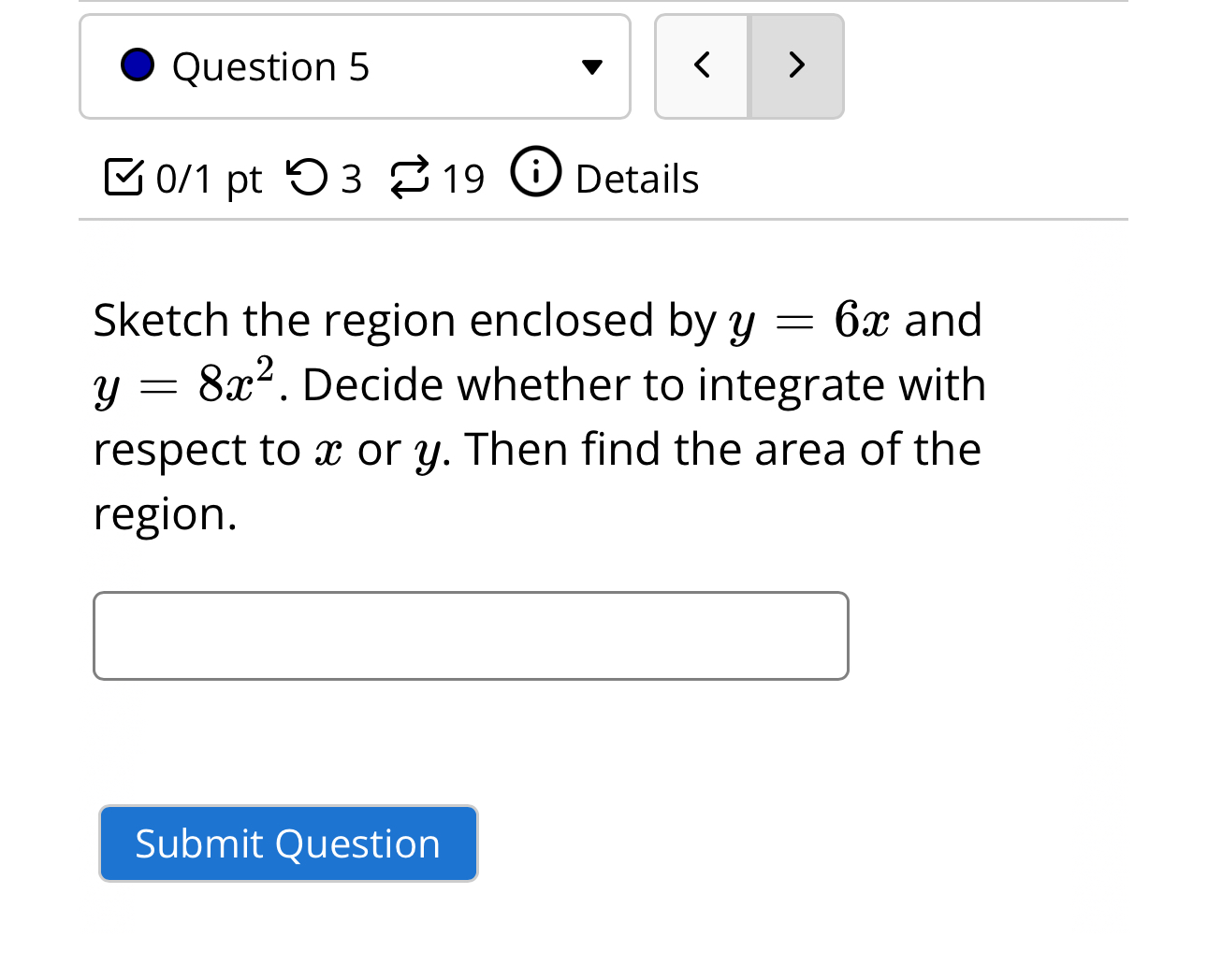 Solved Question 501pt319DetailsSketch the region enclosed by | Chegg.com