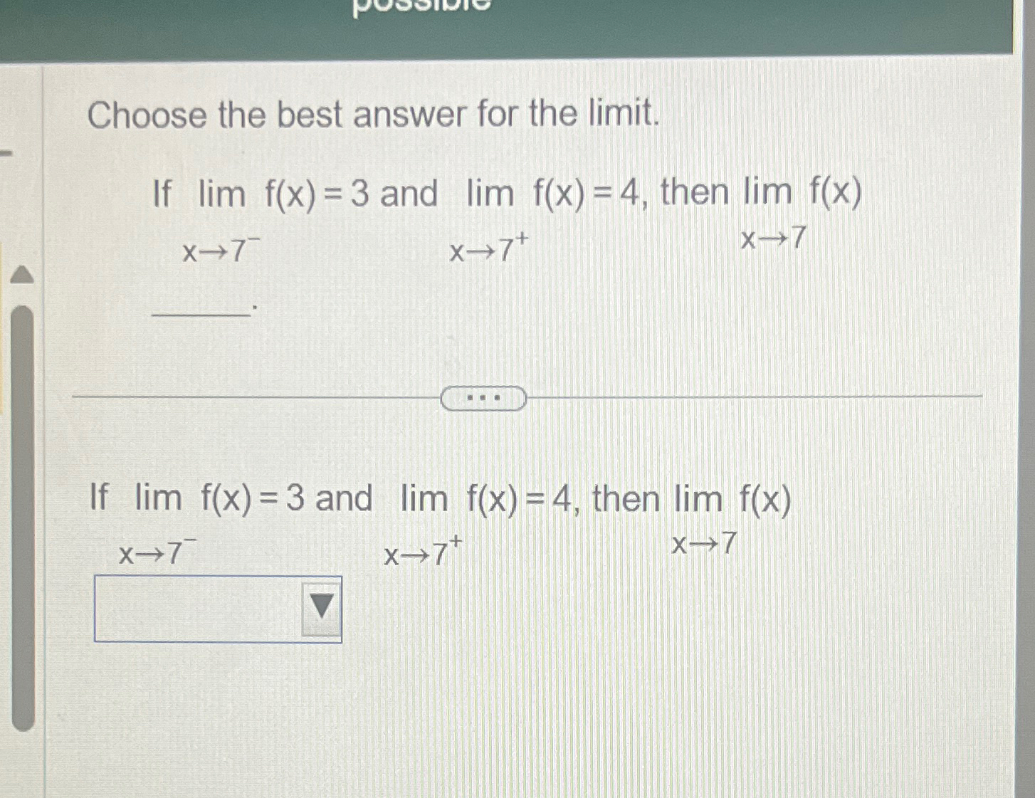 Solved Choose the best answer for the limit.If lim?f(x)=3 | Chegg.com