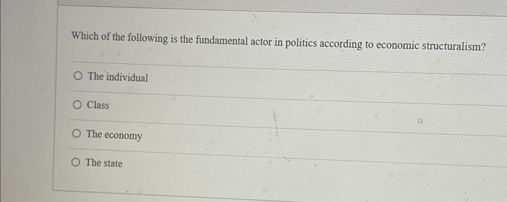 Solved Which of the following is the fundamental actor in | Chegg.com