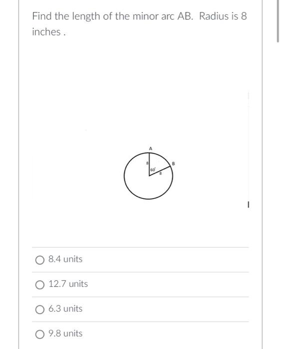 find the length of the minor arc ab