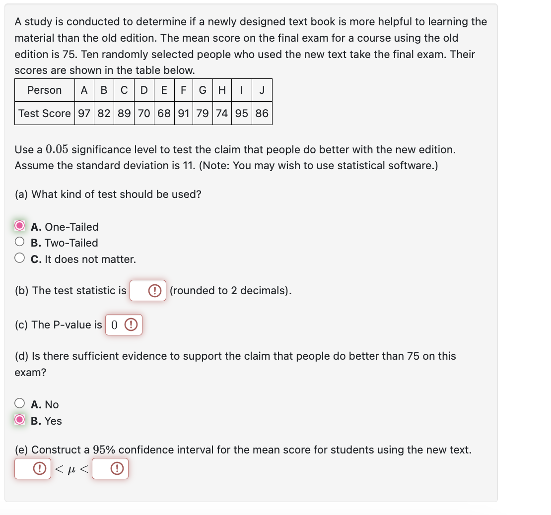 Solved A study is conducted to determine if a newly designed | Chegg.com