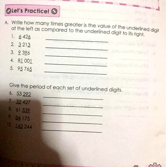 Solved Let's Practice! A. Write how many times greater is