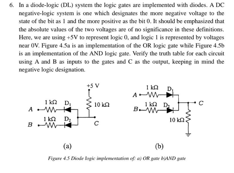 Solved 6. In a diodelogic (DL) system the logic gates are