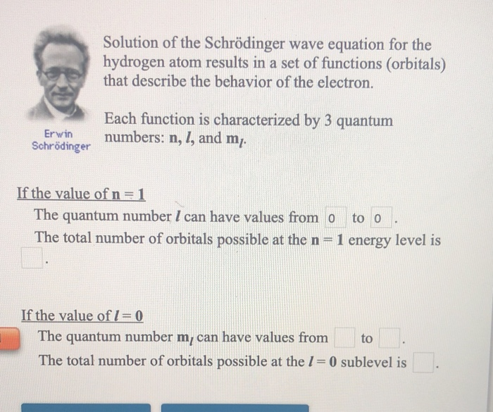 Solved Solution of the Schrödinger wave equation for the | Chegg.com