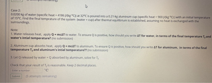 Solved Temperature Change And Heat Capacity - Calorimetry- | Chegg.com