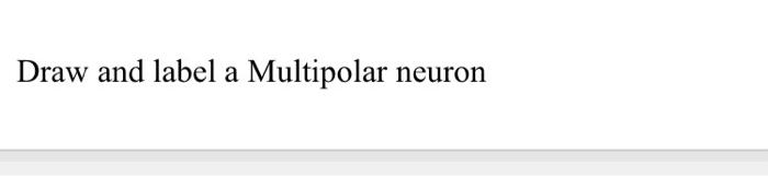 Solved Draw and label a Multipolar neuron | Chegg.com
