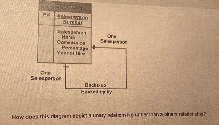 SESPERSON PK Salesperson Number Salesperson Name Commission Percentage 1 Year of Hire One Salesperson One Salesperson Backs-u