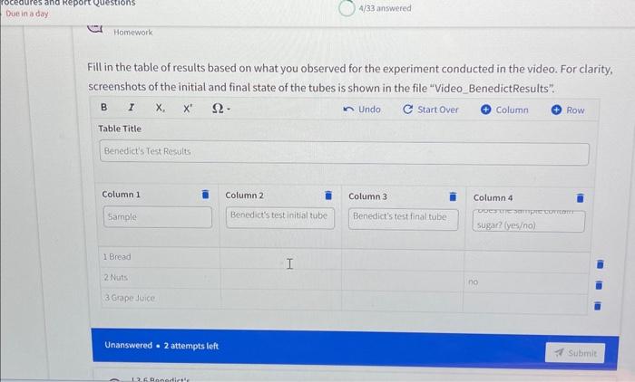 Fill in the table of results based on what you | Chegg.com