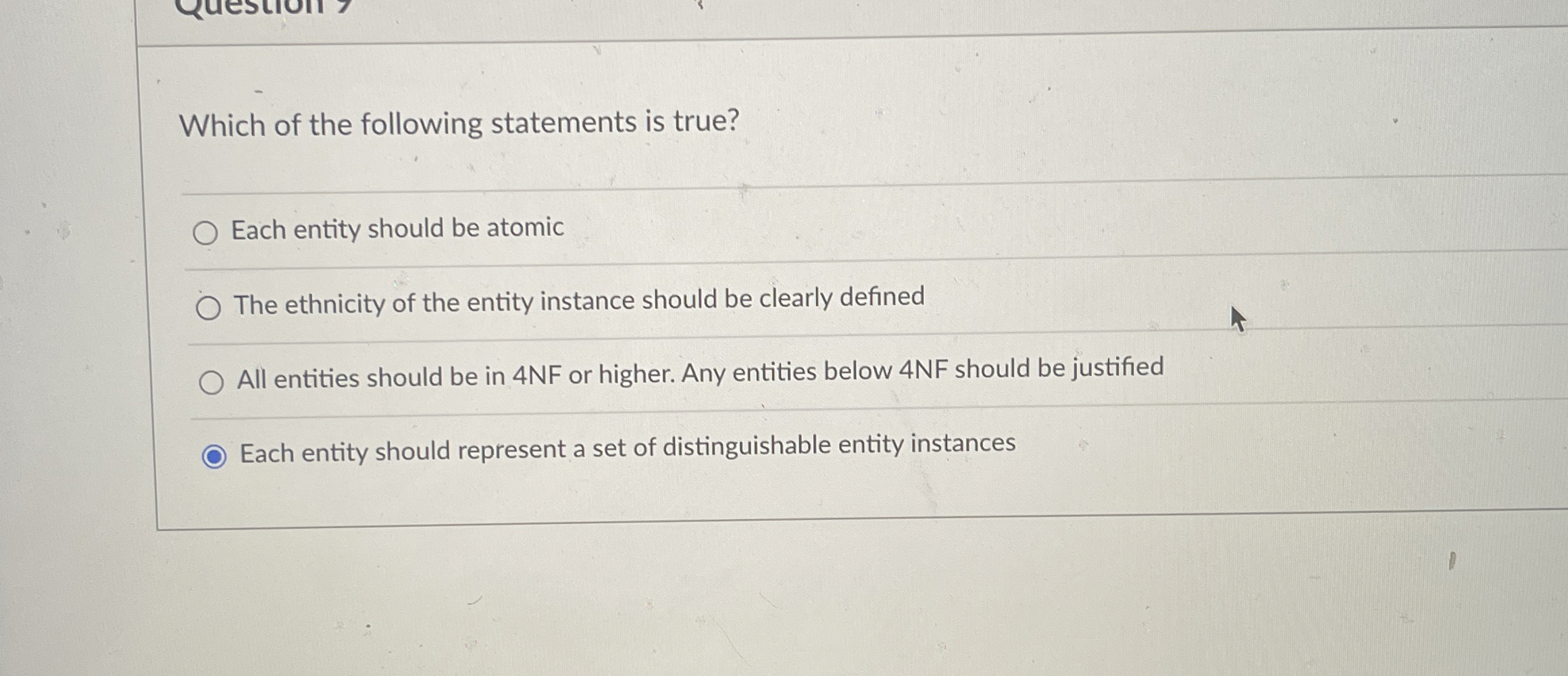 Solved Which of the following statements is true?q,Each | Chegg.com