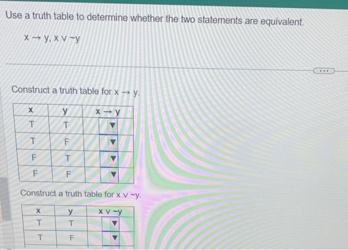 Solved Use a truth table to determine whether the two | Chegg.com