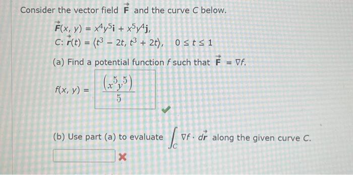 Solved Consider the vector field F and the curve C below. | Chegg.com