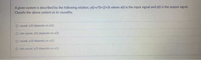 Solved A given system is described by the following | Chegg.com