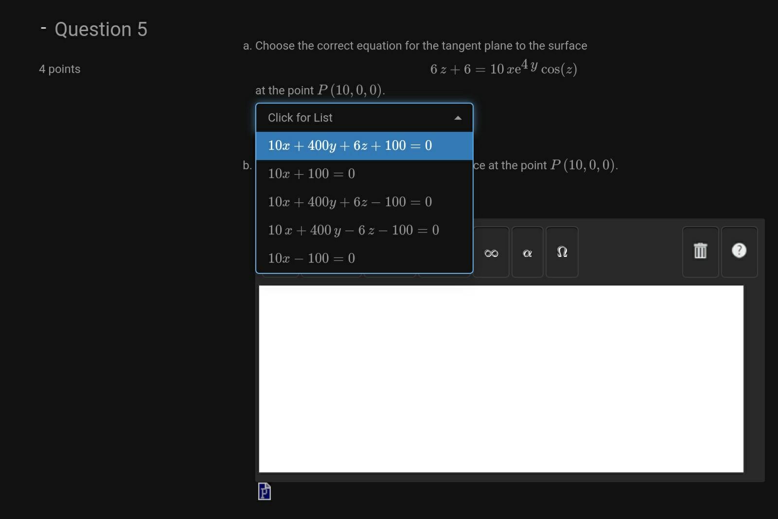 Solved Question 5 4 points a. Choose the correct equation | Chegg.com