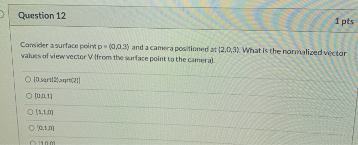 Solved Question 12 1 pts Consider a surface point p = | Chegg.com