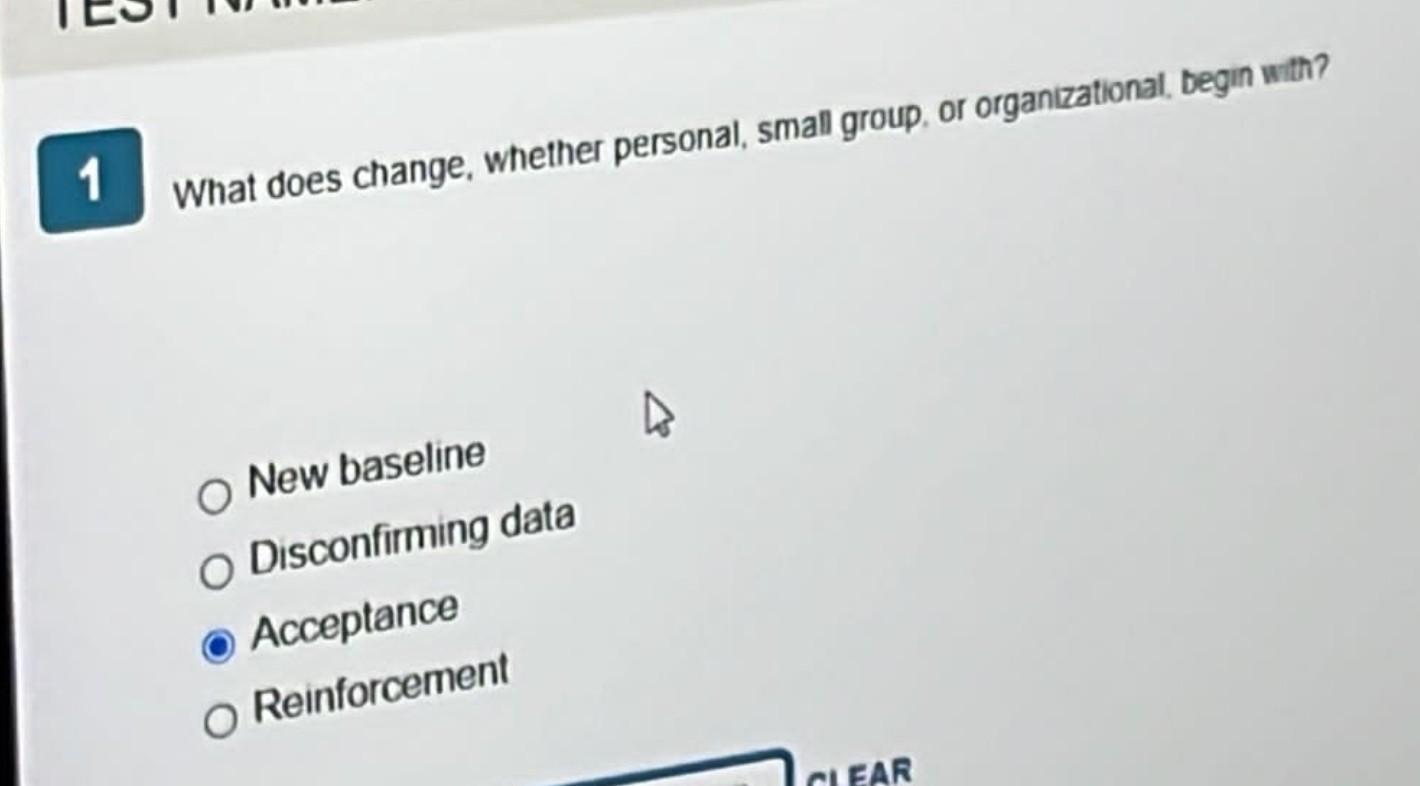 Solved What does change, whether personal, small group, or | Chegg.com