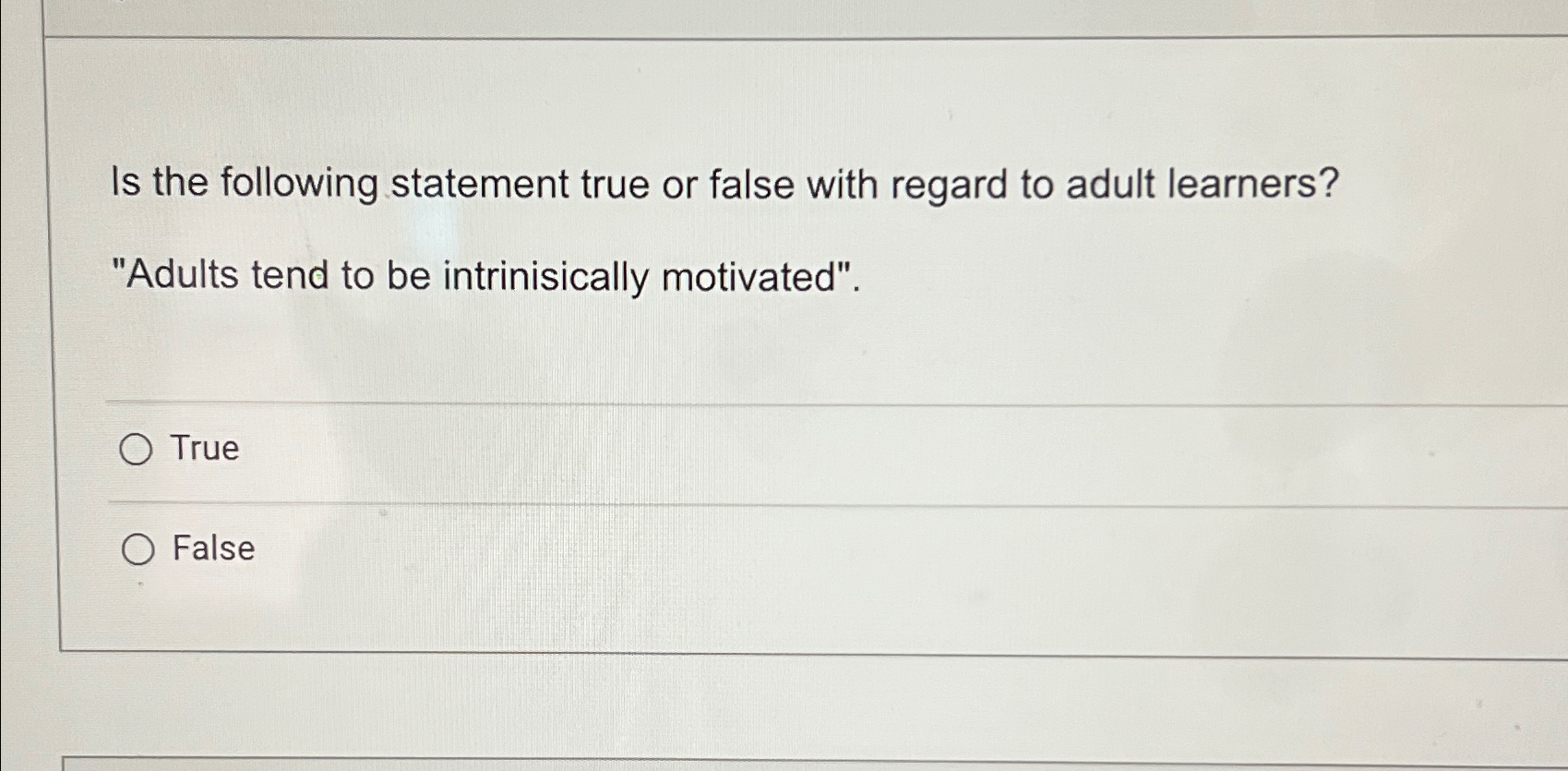 Solved Is the following statement true or false with regard | Chegg.com