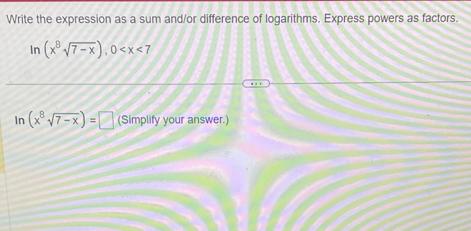 Solved Write the expression as a sum and/or difference of | Chegg.com