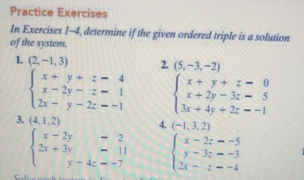 Solved Practice Exercises In Exercises 1-4, determine if the | Chegg.com