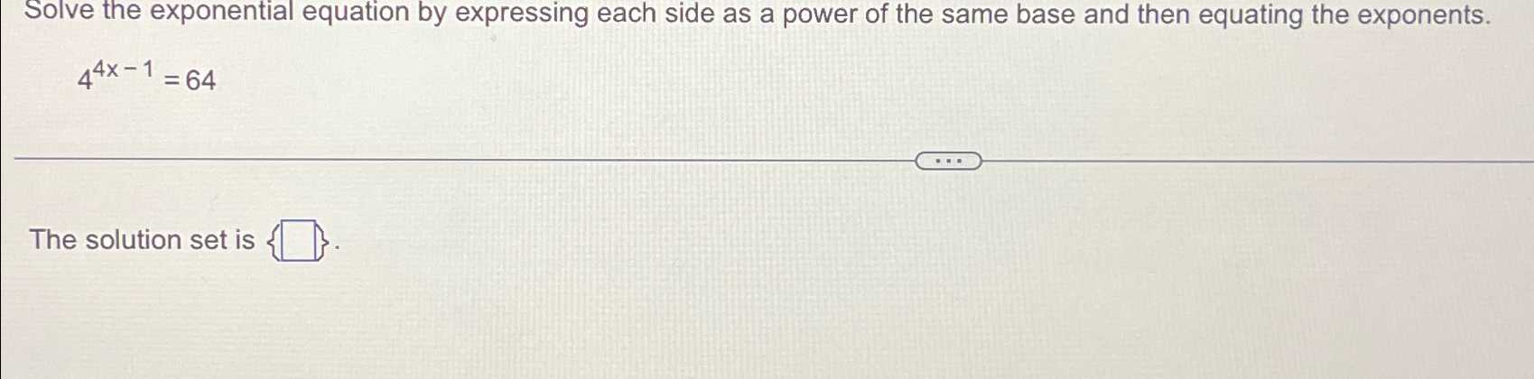 Solved Solve the exponential equation by expressing each | Chegg.com
