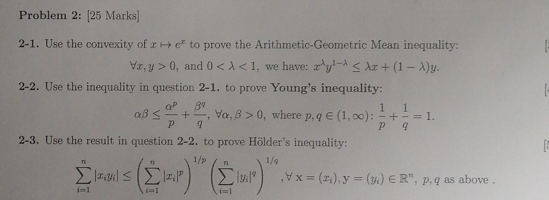 Solved 2 1 Use The Convexity Of X ex To Prove The Chegg Solved 2 1 use the convexity of x ex to prove the chegg