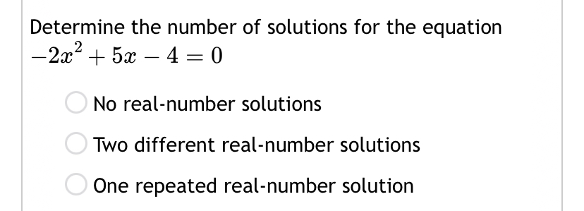 Solved Determine the number of solutions for the | Chegg.com