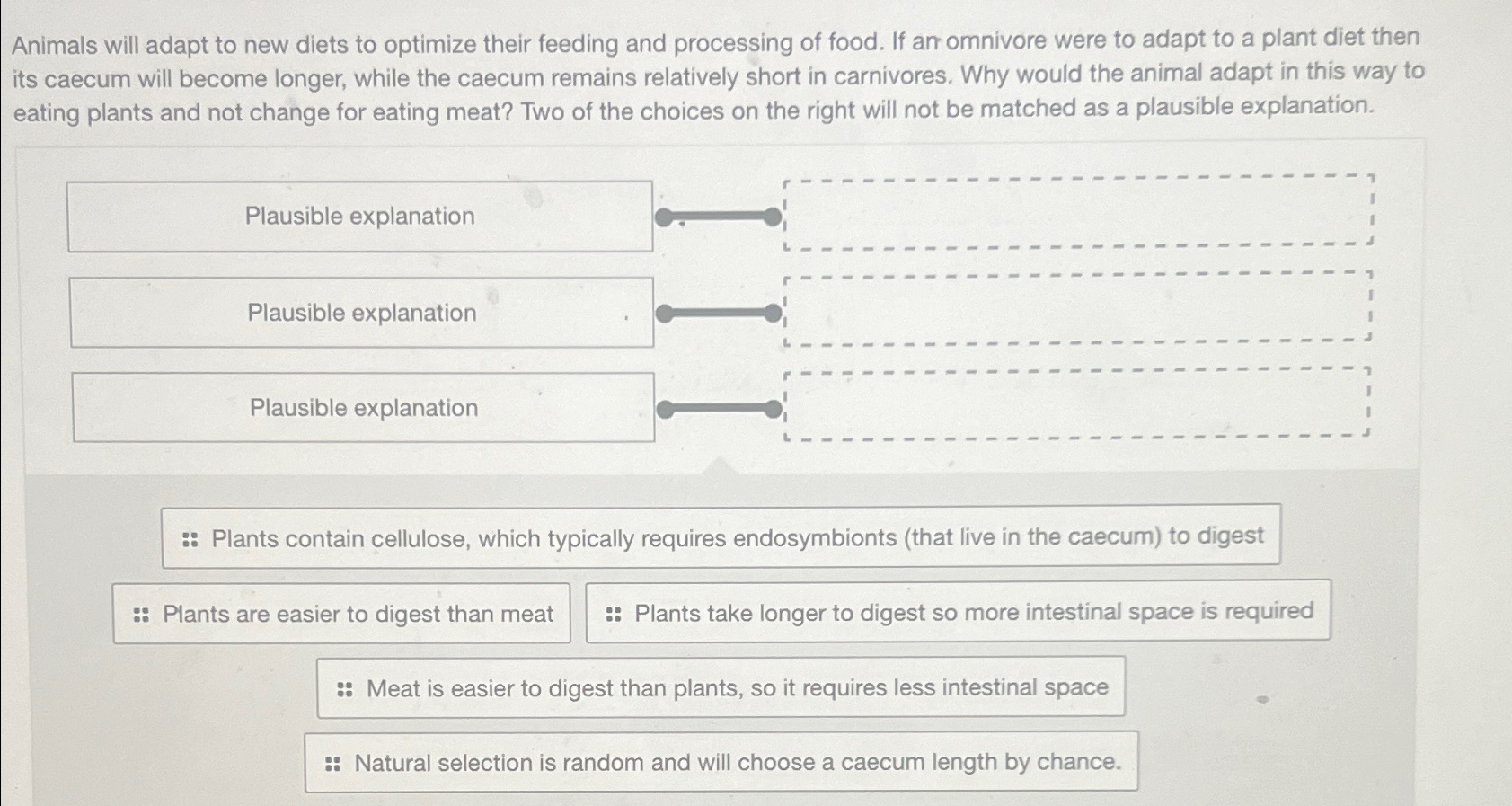 Solved Animals will adapt to new diets to optimize their | Chegg.com