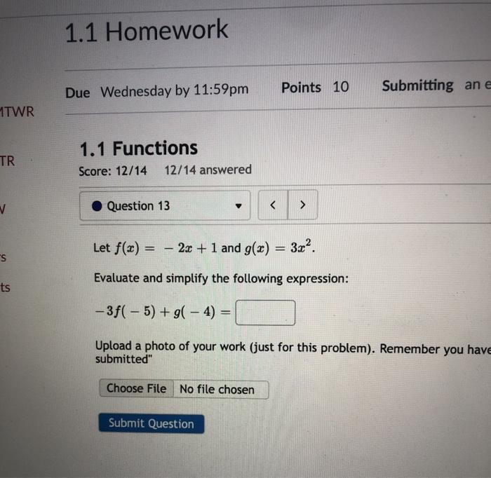 Solved 1.1 Homework Due Wednesday by 11:59pm Points 10 | Chegg.com