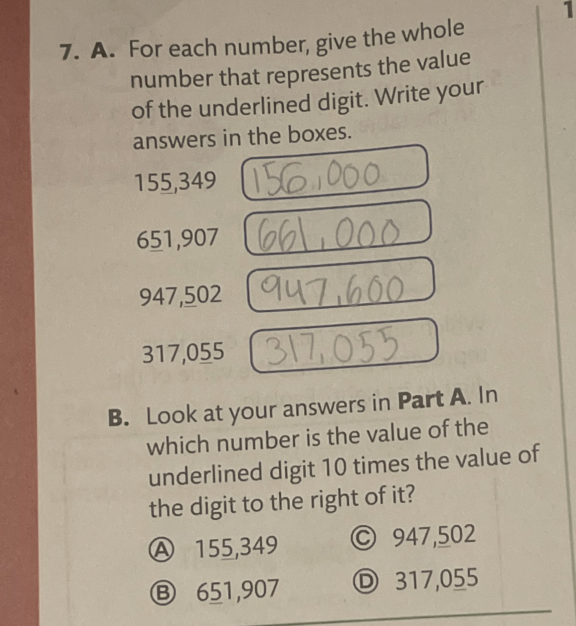 Solved A. ﻿For each number, give the wholenumber that | Chegg.com