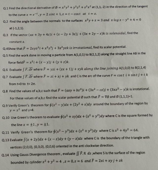 Solved Q 1 Find The Directional Derivative Of O X2y2 Chegg Com