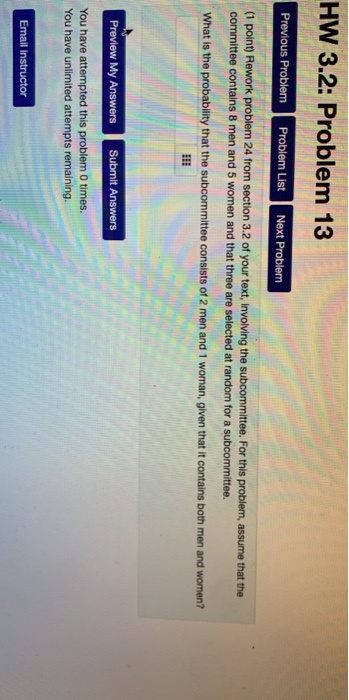 Solved HW 3.2: Problem 13 Previous Problem Problem List Next | Chegg.com