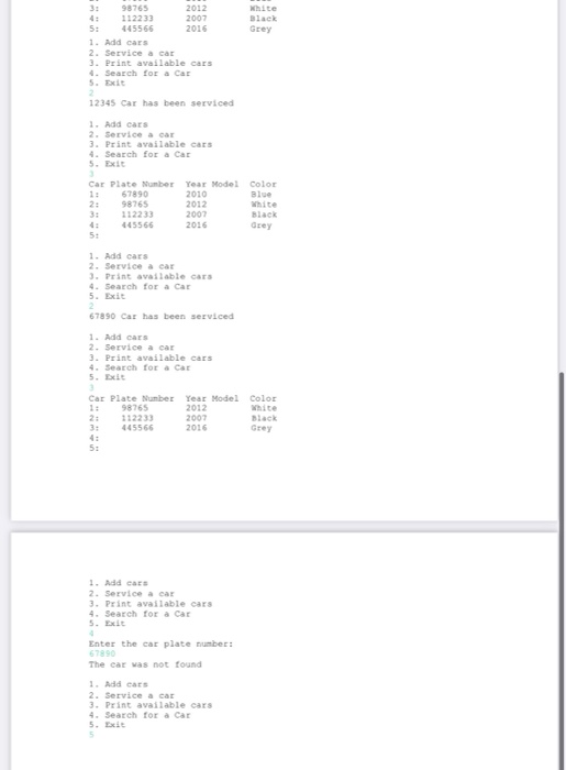 Solved Q2 [40 pts] Write a class named Car that contains the | Chegg.com