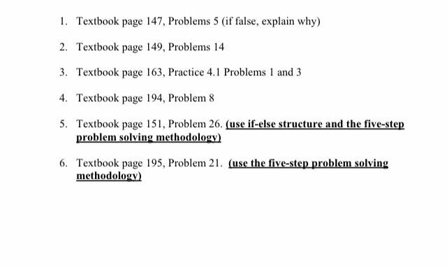 1. Textbook page 147, Problems 5 (if false, explain | Chegg.com