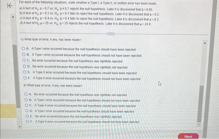 Solved For Each Of The Following Situations, State Whether A | Chegg.com