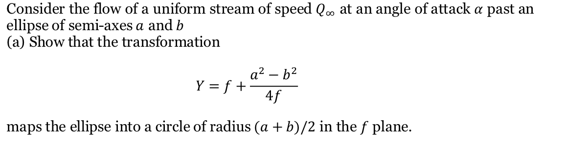 Solved Consider the flow of a uniform stream of speed Q∞ ﻿at | Chegg.com