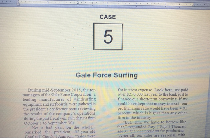 Case 5 Gale Force Surfing For Interest Expense Look Chegg 