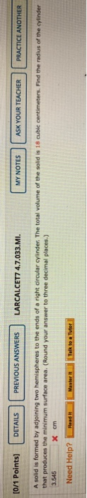 Solved the question is on top and my work on bottom- i got | Chegg.com