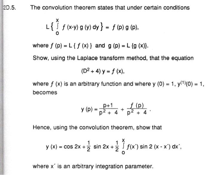 Solved 20.5. The convolution theorem states that under | Chegg.com