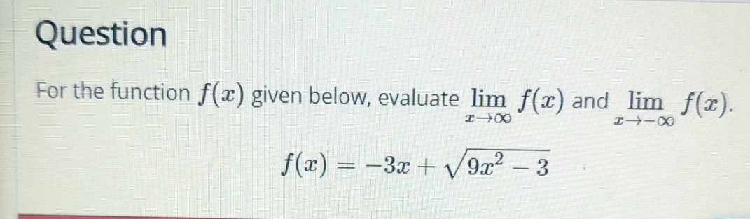 Solved Questionfor The Function F X ﻿given Below Evaluate