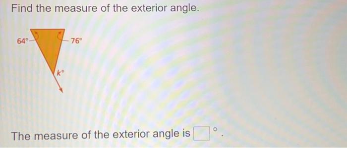 how to find the exterior angle measure of a triangle