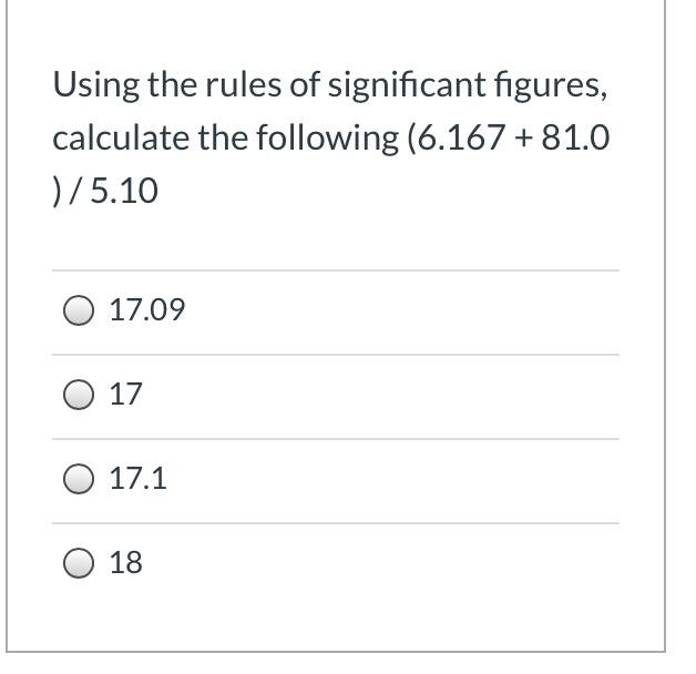 Solved Using the rules of significant figures, calculate the | Chegg.com