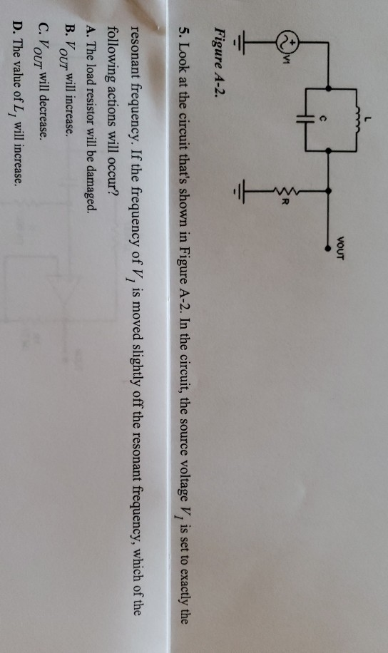 Solved VOUT Figure A-2. 5. Look at the circuit that's shown | Chegg.com
