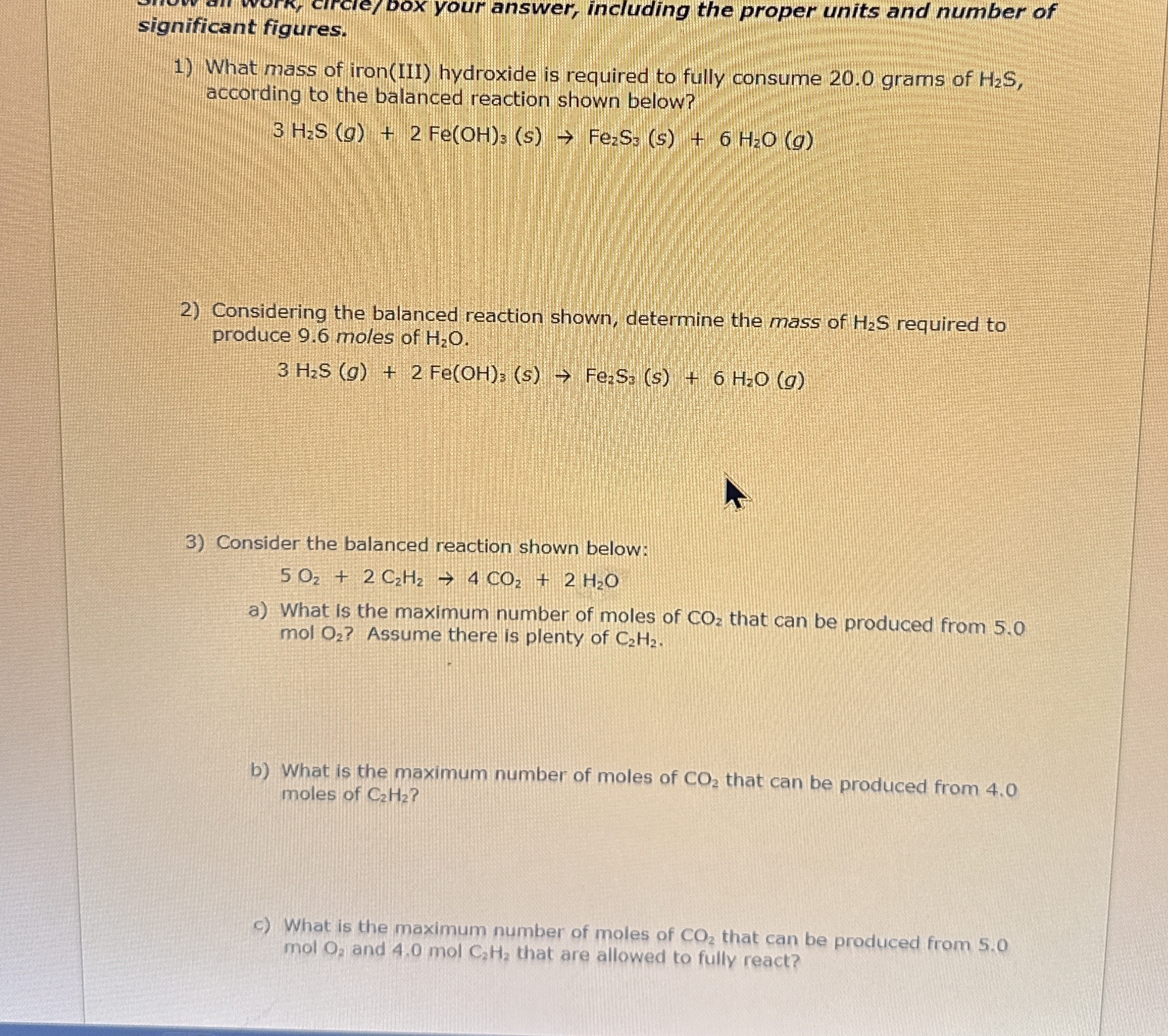 Solved significant figures.What mass of iron(III) ﻿hydroxide