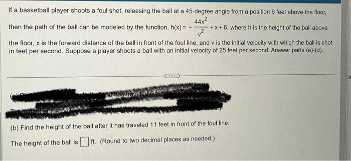 Solved If a basketball player shoots a foul shot, releasing | Chegg.com